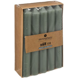 Atmosphera - Lot de 10 bougies bâtons vert eucalyptus 45g créateur d'intérieur