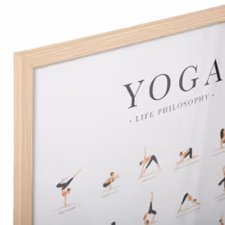Affiche cadre yoga 52x72cm en panneau de bois MDF