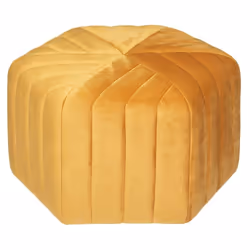 Pouf en velours ocre de la marque Atmosphera. La touche colorée de votre salon ! Ce pouf de forme hexagonale apportera beauco ...