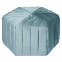 Pouf en velours vert jade de la marque Atmosphera. La touche colorée de votre salon ! Ce pouf de forme hexagonale apportera b ...