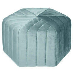 Atmosphera - Pouf velours Seis hexagonal vert jade