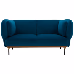 Description générale Le canapé 2 places Isée en velours bleu canard de la marque Atmosphera allie confort et élégance. Avec s ...