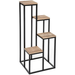 Atmosphera - Porte plantes à 4 supports en métal et bois - Beige/Noir - l 36 x p 36 x h 88,5 cm - Livraison gratuite