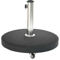 Hesperide - Pied de parasol rond à roulettes noir 25kg en béton et inox - Hespéride