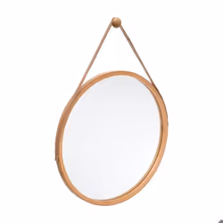 5five - miroir rond lanière cuir 38cm sicela