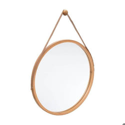5five - miroir rond lanière cuir 38cm sicela
