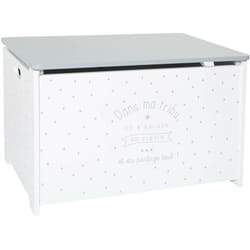 Atmosphera - Coffre à jouets blanc 58x38cm créateur d'intérieur