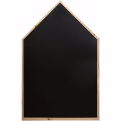 Tableau en ardoise en forme de maison. Contour en bois MDF et de sapin. Fait partie de la collection Enfance. Normes : EN 71- ...