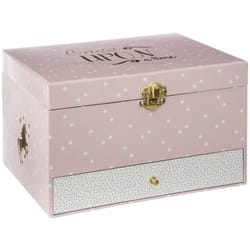 Atmosphera - Boîte musicale licorne rose H14cm créateur d'intérieur