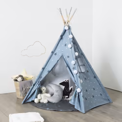 Tipi enfant bleu jean 5 Pieds en bois