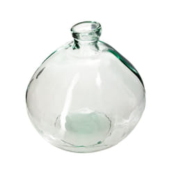 Vase verre recyclé rond transparent D20
