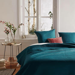 Atmosphera - Dessus de lit La dolce vita - 240 x 260 cm - Bleu - Livraison gratuite