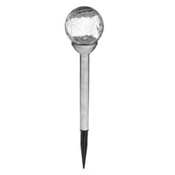 Balise Solaire En Inox  Craquelé  42cm Argent