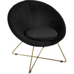 Atmosphera - Fauteuil Evan velours noir créateur d'intérieur