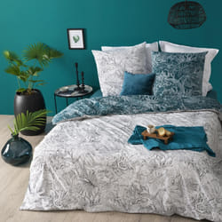 Parure de lit imprimée jungle noire & blanche 240X220