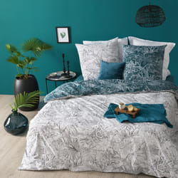 Parure de lit imprimée jungle noire & blanche 260X240