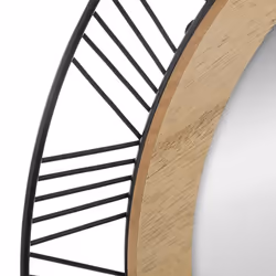 Miroir Rond en Métal & Bois  Joe  45cm Noir