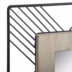 Miroir Carré en Métal & Bois  Joe  45cm Noir