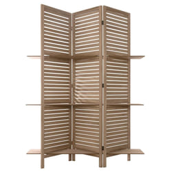 Paravent 3 Étagères Bois