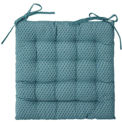 Atmosphera - Galette de chaise Otto bleu canard 38x38cm créateur d'intérieur