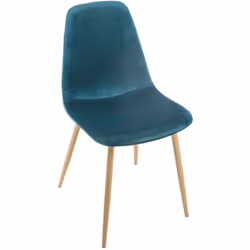Description générale La chaise Roka en velours bleu canard de la marque Atmosphera apporte une touche scandinave à votre inté ...