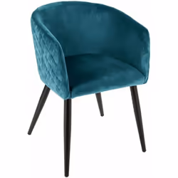 Description générale Découvrez le fauteuil Marlo en velours bleu canard d'Atmosphera, alliant style contemporain et confort. ...