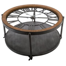 Table basse Chrono noir D90cm - Atmosphera créateur d'intérieur