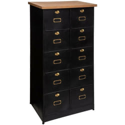 Commode Ivan noir 10 tiroirs Atmosphera créateur d'intérieur
