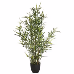 Description générale Plante artificielle de bambou en pot de 90 cm, idéale pour apporter une touche naturelle à votre intérie ...