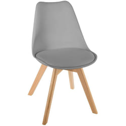 Atmosphera - Chaise Baya pieds hêtre gris créateur d'intérieur
