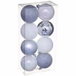 Déco de sapin Lot de 8 Boules de Noël D 7 cm - Argent et Blanc - Feeric Christmas (-) Dimensions : D. 7 cm - 8 Boules assorti ...