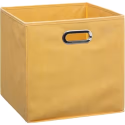 Boîte de rangement pour meuble en tissu - Five - 31x31 cm - Jaune