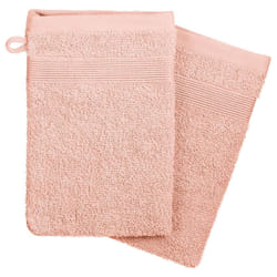 Lot de 2 Gants de Toilette  Confort  15x21cm Rose