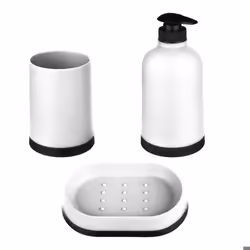 Accessoires de salle de bain - 5five - Lot de 3 - Polypropylène - Multicolore - Dimensions variées