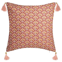 Housse de Coussin - Hindou - Or - 40 x 40 cm - Rouge - Style Ethnique