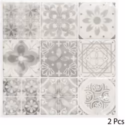 Sticker caro 9 carrés gris x 2 - Atmosphera createur d'interieur. Couleur : Gris. Matière principale : Pvc. Longueur : 26.00  ...