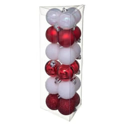 Boules de Noël - PARIS PRIX - Colorama - 18 pièces - 3 cm - Rouge & Blanc