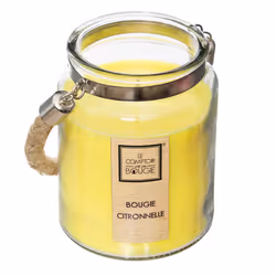 Bougie Parfumée en Verre  Corde  500g Citronnelle