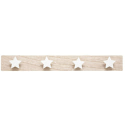Patère Enfant en Bois 4 Crochets Blancs l 55 cm Atmosphera