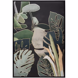 Invitez la forêt tropicale chez vous avec la toile imprimée foil "Emma" Atmosphera. Une toile élégante Inspirée par la flore  ...
