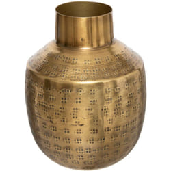 Atmosphera - Vase Oasis métal martelé doré H15cm créateur d'intérieur