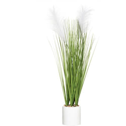 Atmosphera - Plante artificielle Plumeau pot ciment H70cm créateur d'intérieur