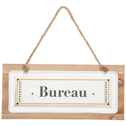 Atmosphera - Plaque de porte bois métal 30x13,5cm créateur d'intérieur