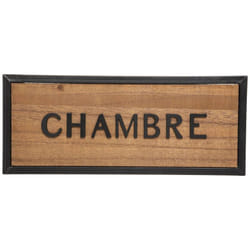 Plaque de porte bois métal 22x9cm Atmosphera créateur d'intérieur
