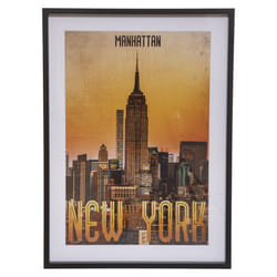 Affiche cadre "Ville" 52x72cm en panneau de bois MDF