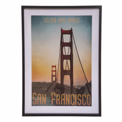 Affiche cadre "Ville" 52x72cm en panneau de bois MDF