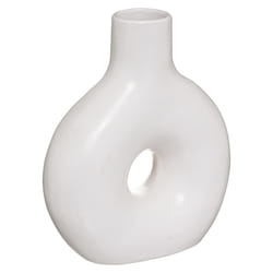 Vase Circle blanc mat en céramique 17x21cm