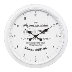 Horloge en plastique “Citation Liv” d60 noir et blanc