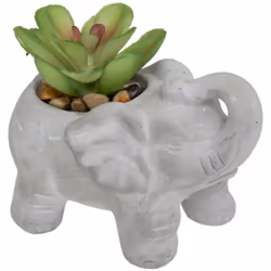 Plante artificielle éléphant pot ciment h10cm - Atmosphera createur d'interieur. Couleur : Modèle b. Matière principale : Cim ...