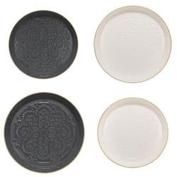 Set de 2 Plateaux "Night" assiettes Ivoire en métal